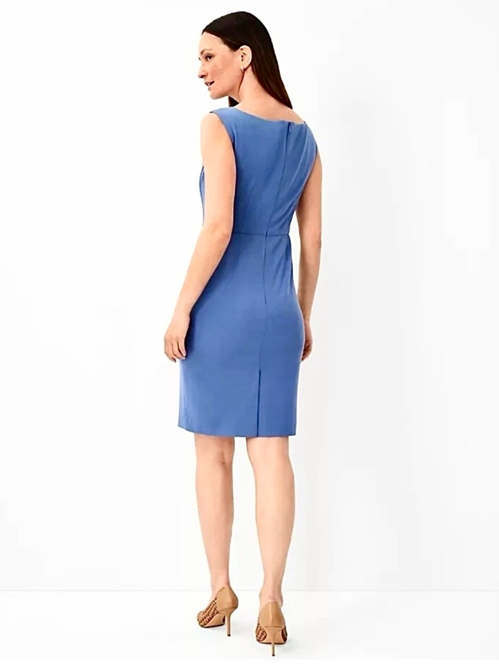 Ann Taylor Women’s Sapphire Blue Seasonless Stretch Sheath Dress Size 10 NWT - Picture 2 of 12